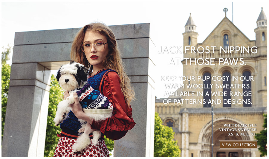 View Urban Pup Knitted Dog Sweaters. Comfortable fashions for Autumn & Winter