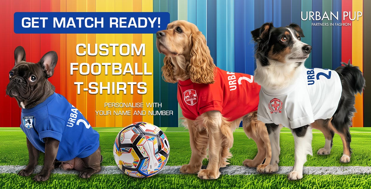 Personalised dog football shirts outlet
