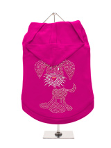 GlamourGlitz UrbanPup Dog Hoodie - Exclusive GlamourGlitz 100% Cotton Hoodie.This cute, light hearted design for dog lovers is sure to please your best friend and make a statement about who is the love of your life. Crafted with Pink and Silver Rhinestuds that catch a sparkle in the light. Wear on it's own or match with a GlamourGlit...