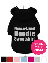 A fun, funky fleece-lined dog hoodie / sweatshirt with drawstring hood. Made from high quality 100% cotton, fleece lined for keeping your pooch warm and comfortable and features a velvelty-feel cotton-flock design.