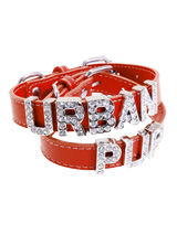 Red Leather Personalised Dog Collar (Diamante Letters) - Red Leather Personalised Dog Collar (Diamante Letters)