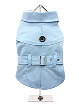 Powder Blue Trench Coat - This iconic trench coat is a key piece for any winter wardrobe. It is  water resistant with a breathable cotton-mix outer finished in beautiful  powder blue with the interior lining finished in a vibrant matching blue  tartan design. This sophisticated yet practical trench coat has a fully  adjustab...