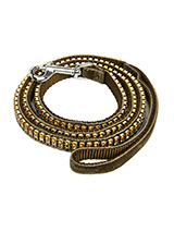 Wizard Of Oz Gold & Amber Dog Lead - The Wizard Of Oz Gold and Amber Swarovski lead features citrine, golden topaz, and smokey topaz Swarovski crystal rhinestones. This magnificent lead can be matched up with The Wizard Of Oz Gold and Amber Swarovski collar to complete the set.