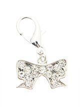 Ribbon Dog Collar Charm (Clear Crystals) - A beautiful and dainty Swarovski Ribbon Dog Collar Charm that will add a subtle amount of bling to any collar. Team it up with our mini hair bow for a perfect look.