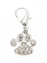 Little Paw Dog Collar Charm (Clear Crystals) - A beautiful little paw to remind you of all the paw prints you have to clean up every day. But this one is a bit more fun with its shimmering crystal diamantes.