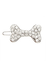 Bone Hair Clip / Dog Barrette (Clear Crystals) - Is your girl a Diva, then let everyone know so that she can get the respect she deserves. Our Swarovski ''Diva'' Dog hair clip will tell the whole world to move out of the way and let her pass. She is a Diva after all!