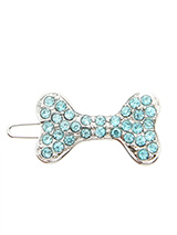 Bone Hair Clip / Dog Barrette (Blue Crystals) - Dogs and bones go together so why not treat them to this beautiful bling hair clip. With their hair pinned back they can see where they are going and look beautiful at the same time.