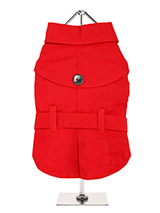 Red Fabric Trench Coat - This iconic trench coat is a key piece for any winter wardrobe. It is  water resistant with a breathable cotton-mix outer finished in vibrant  red with the interior lining finished in a matching red tartan design.  This sophisticated yet practical trench coat has a fully adjustable belt  with a beau...