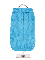 Blue Cable Knit Sweater - A traditional style cable knit sweater is truly timeless and will keep  your dog warm and snug in the cold days ahead. Finished with an on trend  high neck and elasticated sleeves to ensure a great fit from front to  back.