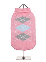 Baby Pink / Grey Argyle Sweater - Knitted Baby Pink / Grey Argyle Sweater with a pink and grey diamond 
pattern. The Argyle pattern has seen a resurgence in popularity in the 
last few years due to its adoption by Stuart Stockdale in collections 
produced by luxury clothing manufacturer, Pringle of Scotland. The rich 
Scottish h...