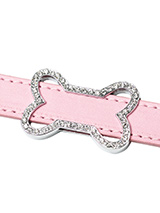 Crystal Bone 18mm Slider (for personalised collars) - Crystal Bone 18mm Slider for accessorising our personalised collars. Why not finish your dogs name with a bling bone. Or perhaps just have the bone on its own. Either way this is a fantastic bling accessory.