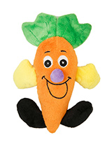 Happy Carrot Plush & Squeaky Toy - Most dogs don't like vegetables but they sure do love our Happy Carrot Plush and Squeaky Toy. This toy will provide hours of fun for your pup as he squeaks with every bite. These soft, cute and cuddly toys are designed for your dog to both snuggle with and play with.