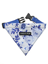 Blue Floral Bouquet Bandana - Our Floral Bouquet Bandana is a rich contemporary style and the floral pattern is right on trend. Just attach your lead to the D ring and this stylish Bandana can also be used as a collar. It is lightweight and incredibly strong. You can be sure that this stylish and practical Bandana will be admire...