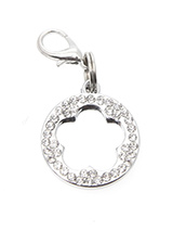 Clover Diamante Mirrored Dog Collar Charm - If you are looking for bling then look no further. Our Bone Diamante Dog Collar Charm is encrusted with diamantes and if that was not enough it also has a mirror finish inset. It attaches to any collar's D-ring with a lobster clip. 