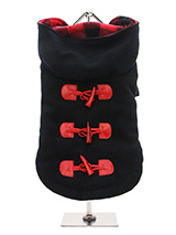 Navy Blue Duffle Coat - This classic essential has a contemporary look with attached fold flat hood. With beautiful detailing such as the three faux toggles this coat will provide your dog with a fashionable coat to keep the cold weather at bay. It's a perfect fit plus great quality and you have a coat that is second to no...