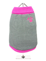 Pink Paw Sweater - Our Pink Paw Sweater is a beautiful shade of grey with contrasting pink  turtle neck, pink arms and finished with a pink hem. Definitely one for  the girls! Finished with an on trend high neck and elasticated sleeves  to ensure a great fit from front to back.On top of all of that it will  keep you d...