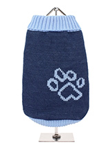 Blue Paw Sweater - Our Blue Paw Sweater is a beautiful shade of blue with contrasting blue  turtle neck, blue arms and finished with a blue hem. Definitely one for  the boys! Finished with an on trend high neck and elasticated sleeves to  ensure a great fit from front to back.On top of all of that it will keep  you do...