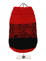 Donegal Red & Black Ribbed Sweater - This design has been inspired by the world famous Donegal sweater rich  in heritage and reputed to be influenced by the scenic beauty of the  landscape with its dark peat bogs and grey skys. This design represents  sunset sinking into the black peat bog. Finished with an on trend high  neck, elastic...