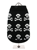 Black Skull Sweater - Our Black Skull Sweater is a great look for those who don't like to  conform, do you know anyone like that, perhaps someone with four legs?  Skulls never go out of fashion, just ask any tattoo artist, so you will  be right on trend with this look. Finished with an on trend high neck  and elasticated...