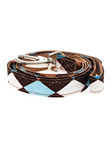 Brown & Blue Argyle Lead - Here at Urban Pup our design team understands that everyone likes a coordinated look. So we added a Brown and Blue Argyle Lead Fabric Lead to match our Brown and Blue Argyle Harness, Bandana and collar. This lead is lightweight and incredibly strong.