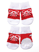 Trainer Pet Socks - These fun and functional doggie socks protect your dogs paws from mud, snow, ice, hot pavement, hot sand and other extreme weather. Made from 95% cotton and 5% spandex making them comfortable and secure. Each sock features a paw shaped anti-slip silica pad and help keep your house sanitary. (set of...