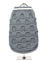 Grey Ruffle Knit Sweater - Our Grey Ruffle Knit Sweater has a tactile waffle-knit finish that is  soft to the touch and is not a style that you see every day. A crew neck  and elasticated sleeves make this sweater extra cosy not to mention very  stylish and chic.