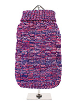 Pink Chunky Knitted Sweater - Our Pink Chunky Knitted Sweater has a tactile chunky knit finish that is  soft to the touch and easy on the eye. A high turtle neck and  elasticated sleeves make this sweater extra cosy not to mention very  stylish and chic. A must for keeping your dog warm in those cold days  and nights.