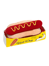 Hotdog Plush & Squeaky Dog Toy - This Hot Dog is two toys in one as the wiener can be removed from the bun and comes complete with its Hot Dog tray. If this toy were real your dog would have it down the hatch in seconds but at least with this one, they can play with it over and over again. For maximum fun pretend its for you and s...
