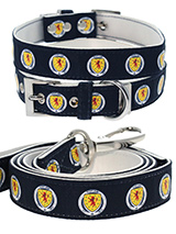 Scotland Football Team Collar & Lead Set - Our Official Scotland Retro Collar and Lead Set are lightweight and  incredibly strong. The collar has been  finished with chrome detailing including the eyelets and tip of the  collar. A matching harness is available to purchase separately. You can  be sure that this stylish collar and lead will be...
