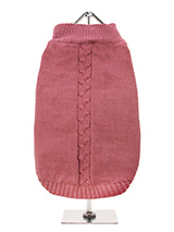 Pink Cable Sweater - A traditional style cable knit sweater is truly timeless and will keep  your dog warm and snug in the cold days ahead. Finished with an on trend  high neck and elasticated sleeves to ensure a great fit from front to  back make this sweater extra cosy and the vibrant pattern will brighten  up even th...