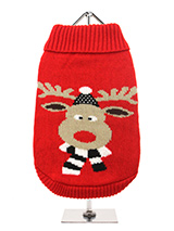 Prancer's Red Sweater - After Rudolph Prancer is Santa's next favourite reindeer. Rudolph may have saved Christmas but he couldn't have done it without the rest of the reindeers, teamwork! This sweater is finished with an on trend high neck and elasticated sleeves to ensure a great fit from front to back. 