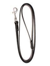 Black Leather Matching Dog Lead - Matching lead (4ft / 1.2 m) for the Black Leather Personalised Dog Collar (click the images to the right to view the collars).