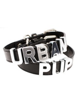 Black Leather Personalised Dog Collar (Chrome Letters) - Black Leather Personalised Dog Collar (Chrome Letters)