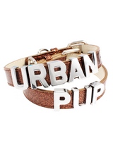 Glitter Brown Personalised Dog Collar (Chrome Letters) - Glitter Brown Personalised Dog Collar (Chrome Letters)