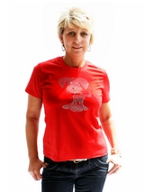 UrbanPup GlamourGlitz Women's T-Shirt - Exclusive GlamourGlitz ''Mommy and Me'' Women's T-Shirt.  This cute, light hearted design for dog lovers is sure to please your best friend and make a statement about who is the love of your life. Crafted with Pink and Silver Rhinestuds that catch a sparkle in the light. Whether you wear this to mat...