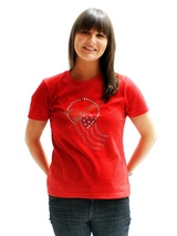 American Spirit GlamourGlitz Women's T-Shirt - Exclusive GlamourGlitz ''Mommy and Me'' Women's T-Shirt.  Designed with the American Eagle swooping down and clutching the Stars and Stripes, symbolizing the Spirit of America. Crafted with Red, Silver and Blue Rhinestuds that catch a sparkle in the light. Whether you wear this to match up with your...