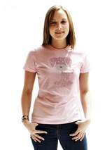UrbanPup GlamourGlitz Women's T-Shirt - Exclusive GlamourGlitz ''Mommy and Me'' Women's T-Shirt.  This cute, light hearted design for dog lovers is sure to please your best friend and make a statement about who is the love of your life. Crafted with Pink and Silver Rhinestuds that catch a sparkle in the light. Whether you wear this to mat...