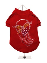 American Spirit GlamourGlitz Dog T-Shirt - Exclusive GlamourGlitz 100% Cotton Dog T-Shirt. Embellished with the American Eagle swooping down and clutching the Stars and Stripes, symbolizing the Spirit of America. Crafted with Red, Silver and Blue Rhinestuds that catch a sparkle in the light. Wear on it's own or match with a GlamourGlitz ''Mo...