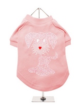 UrbanPup GlamourGlitz Dog T-Shirt - Exclusive GlamourGlitz 100% Cotton Dog T-Shirt. This cute, light hearted design for dog lovers is sure to please your best friend and make a statement about who is the love of your life. Crafted with Pink and Silver Rhinestuds that catch a sparkle in the light. Wear on it's own or match with a Glamo...