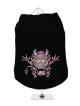 GlamourGlitz Little Devil Dog Hoodie - Exclusive GlamourGlitz 100% Cotton Hoodie. A devilish T-Shirt for your little devil, a beautiful devil design crafted with Pink Rhinestuds that catch a sparkle in the light. Wear on it's own or match with a GlamourGlitz ''Mommy and Me'' Women's T-Shirt to complete the look.