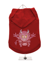 GlamourGlitz Little Devil Dog Hoodie - Exclusive GlamourGlitz 100% Cotton Hoodie. A devilish T-Shirt for your little devil, a beautiful devil design crafted with Pink Rhinestuds that catch a sparkle in the light. Wear on it's own or match with a GlamourGlitz ''Mommy and Me'' Women's T-Shirt to complete the look.