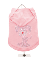 GlamourGlitz UrbanPup Dog Hoodie - Exclusive GlamourGlitz 100% Cotton Hoodie. This cute, light hearted design for dog lovers is sure to please your best friend and make a statement about who is the love of your life. Crafted with Pink and Silver Rhinestuds that catch a sparkle in the light. Wear on it's own or match with a GlamourGli...