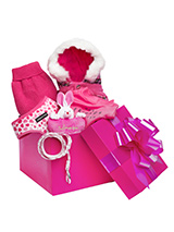Precious Girl Luxury Gift Box Hamper - A perfectly pink gift for that spoilt little angel, our gift-wrapped  luxurious Gift Box Set features a preferred collection of ''Pretty in  Pink'' clothing. Presented in a beautiful Fuchsia pink box and finished  with with a large pink ribbon this is the perfect gift for a new pup or  a birthday gi...