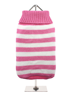 Pink and White Candy Stripe Sweater | Dog Knitted Sweaters at Urban Pup