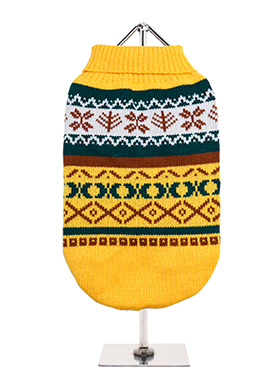 Yellow Fair Isle Vintage Sweater | Dog Knitted Sweaters at Urban Pup