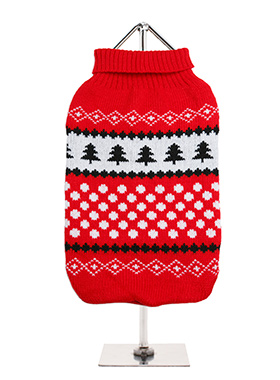 Red / White Snowball Sweater | Dog Knitted Sweaters at Urban Pup