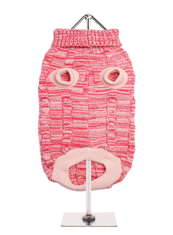 Pink Waffle Textured Knitted Sweater | Dog Knitted Sweaters at Urban Pup