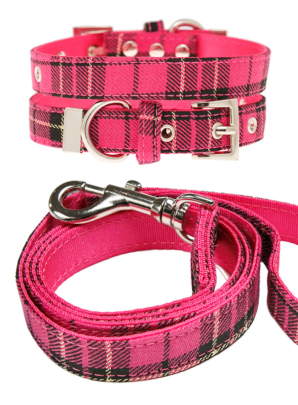 Pink collar hotsell and lead set