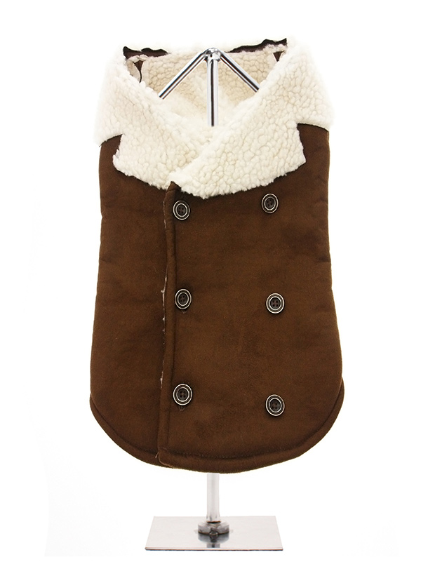 Brown Shearling Aviator Jacket Dog Coats at Urban Pup