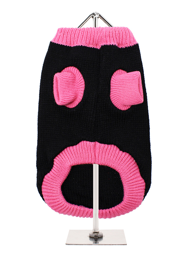 Black and Pink Mod Sweater | Dog Knitted Sweaters at Urban Pup